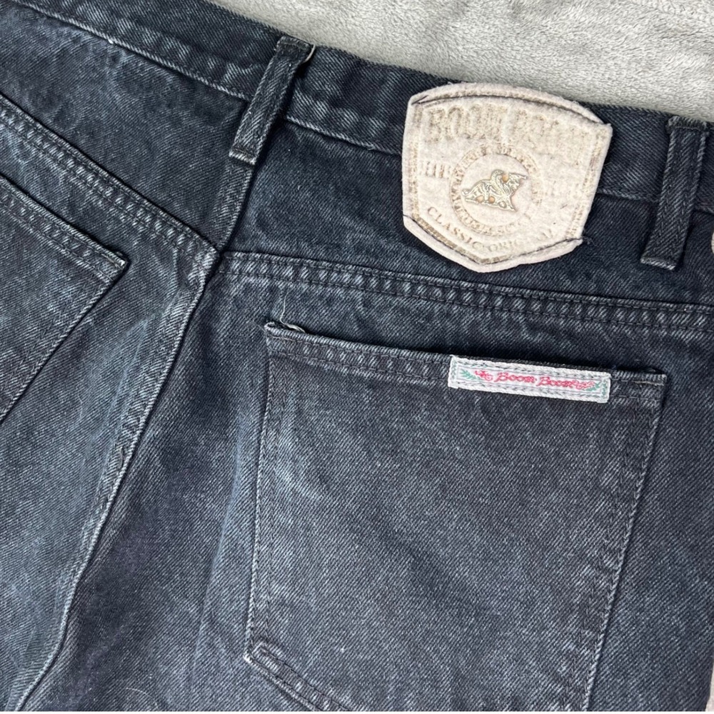 Boom Boom High Rise Mom Jeans Womens 15/16 Black Solid 100% Cotton Denim Vintage